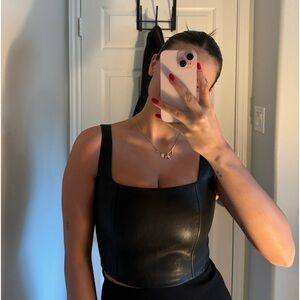 Black Leather Corset